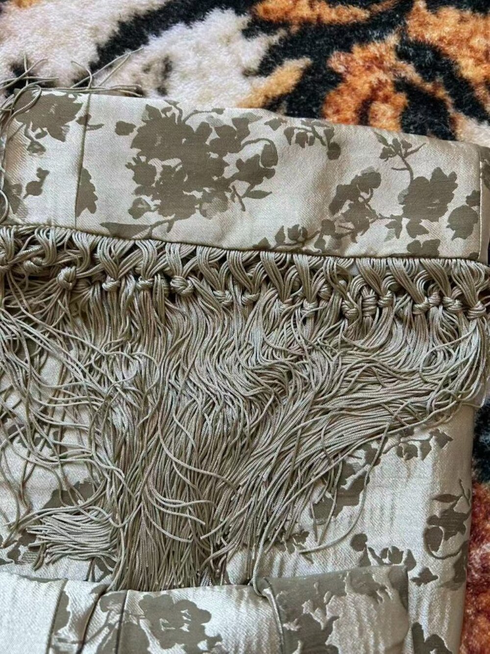 Reformation Maribel Midi Dress US2 Heirloom Gold Floral Fringe Party Cocktail - Picture 7 of 10